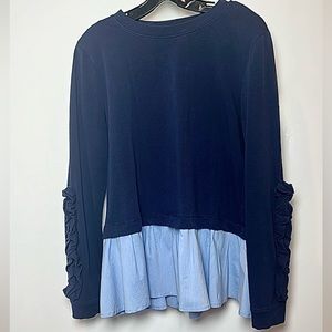 Marled Reunited Clothing Ruffle Peplum Top